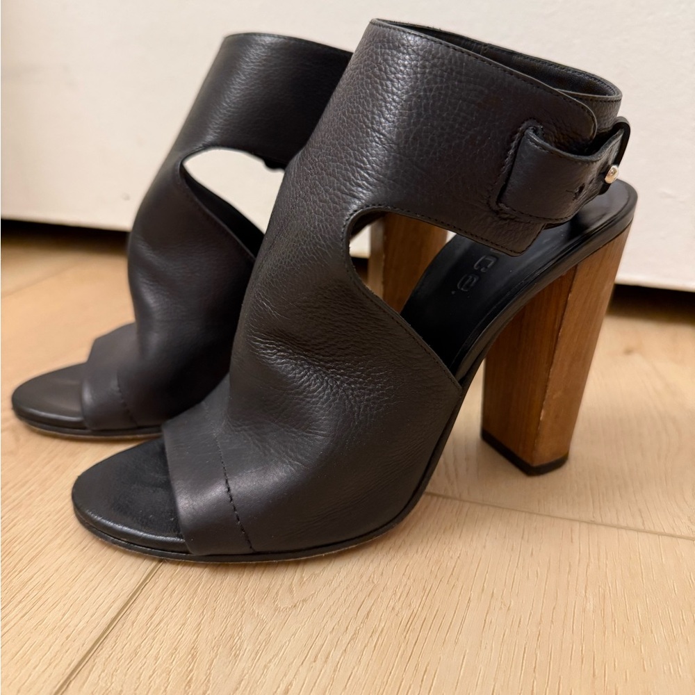 Vince Black Leather Heels